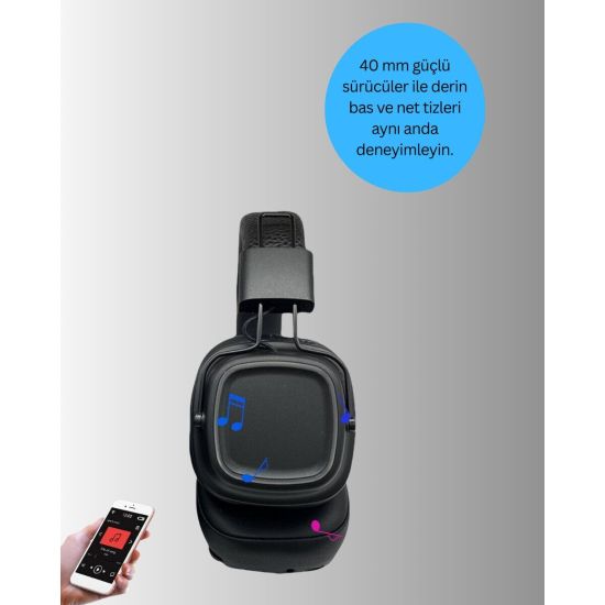 Deep Bass Destekli Kablosuz Katlanabilir Kulak Üstü Kulaklık