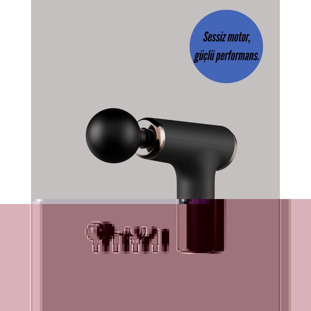 Şarjlı Masaj Tabancası 4 Başlıklı Mini Masaj Tabancası ve Masaj Aleti