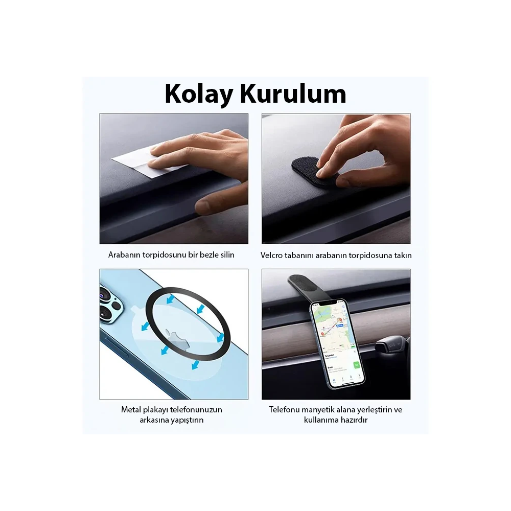 Ally MA-160 Araç Torpido Üstü Katlanabilir Manyetik Telefon Tutucu