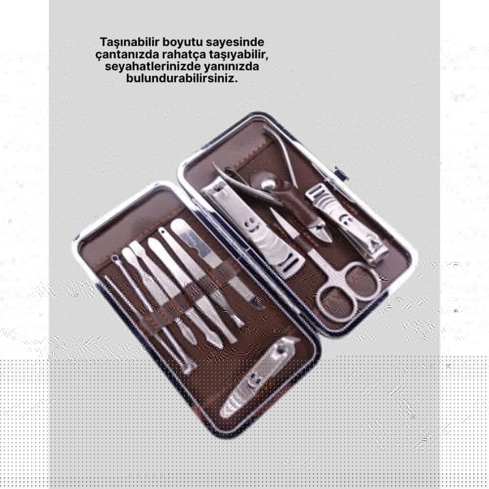 12 Parçalık Özel Deri Çantalı Kişisel Bakım Seti