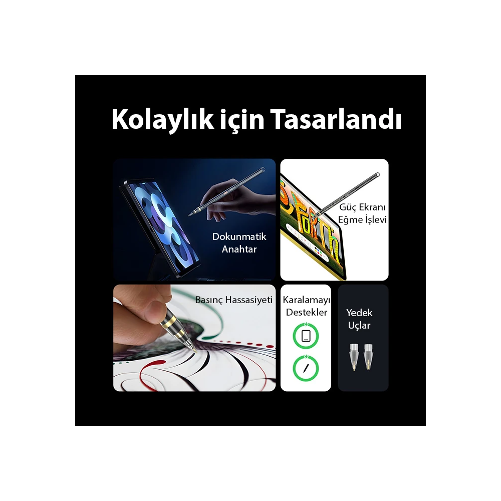 Dux Ducis SP-04 Manyetik Şarjlı Stylus Pen iPad Tablet Dokunmatik Kale
