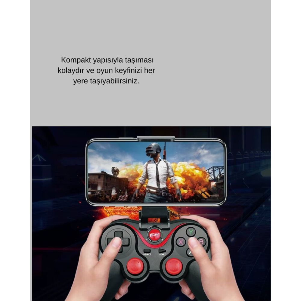 Telefon Tablet ve PC İçin Çok Fonksiyonlu Bluetooth Gamepad