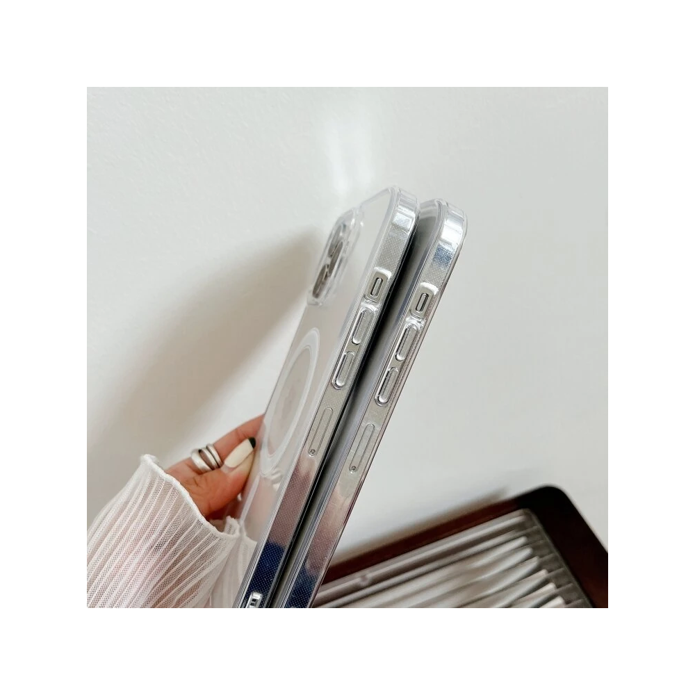 ALLY iPhone 15 Plus Magsafe Uyumlu Manyetik Şeffaf Silikon Kılıf