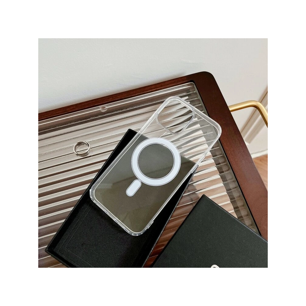ALLY iPhone 15 Plus Magsafe Uyumlu Manyetik Şeffaf Silikon Kılıf