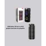 RGB Işıklı Çift Hoparlörlü Taşınabilir Bluetooth Speaker ve Mikrofon