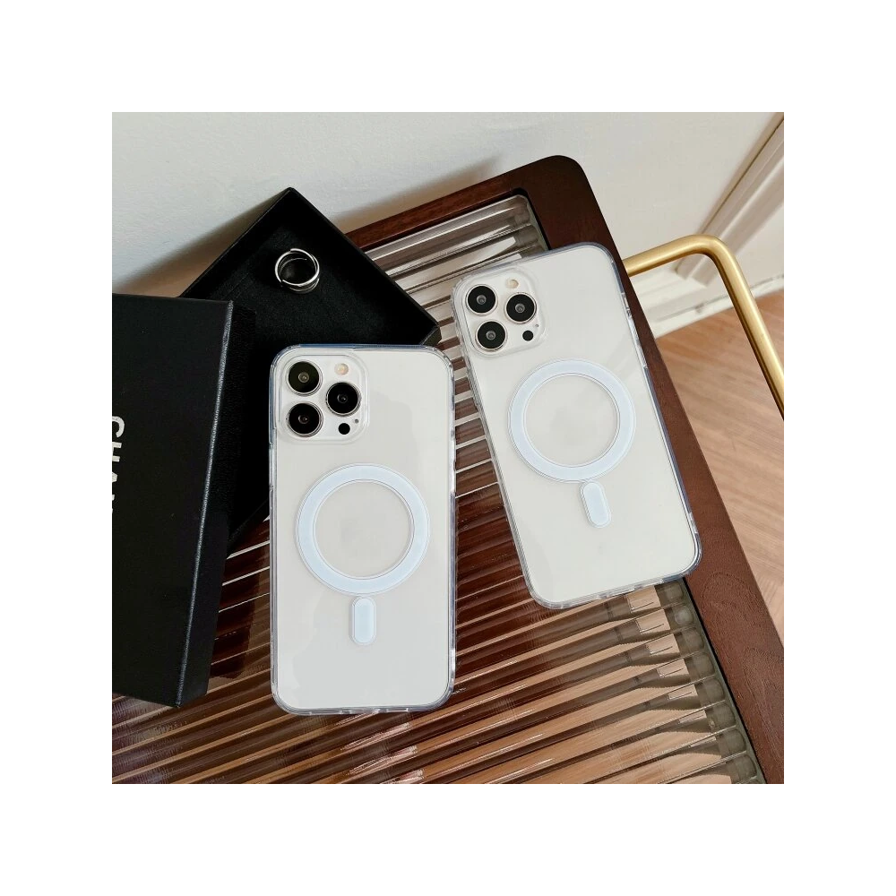 ALLY iPhone 15 Pro Max Magsafe Uyumlu Manyetik Şeffaf Silikon Kılıf
