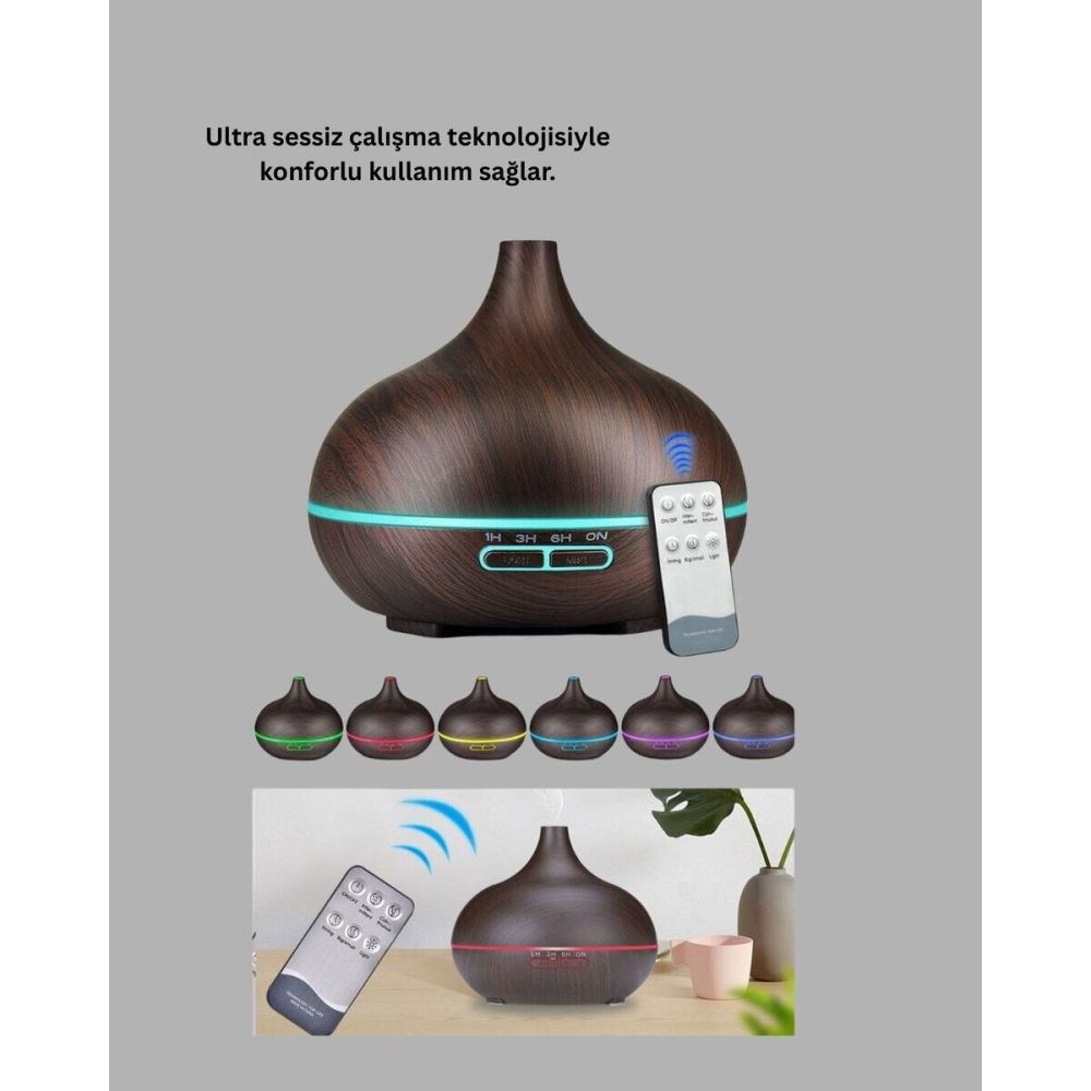 550 ml Ultrasonik Yağ Difüzörü ve Soğuk Buhar Nemlendirici