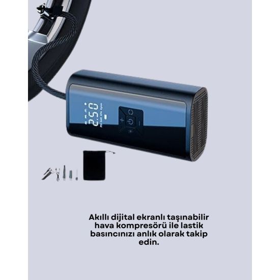 12V Uyumlu Çok İşlevli Akıllı Araç Lastik Pompası