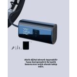 LED Fenerli ve SOS Işıklı Çok Fonksiyonlu Hava Kompresörü