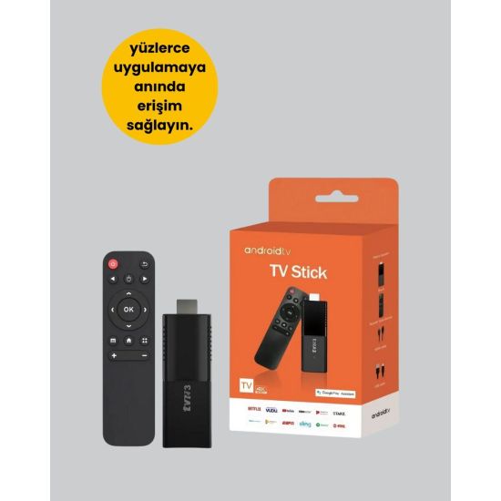 Android TV Stick 2GB RAM 16GB Depolama Kapasiteli