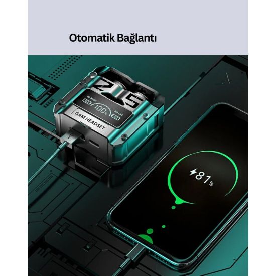 Su Geçirmez Bluetooth Kulak İçi Kablosuz Kulaklık 400mAh Pil