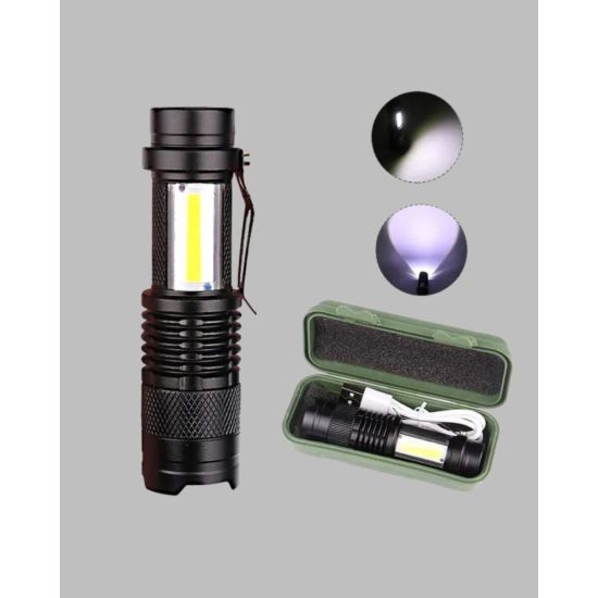 4 Modlu USB Şarjlı LED El Feneri Kamp ve Outdoor