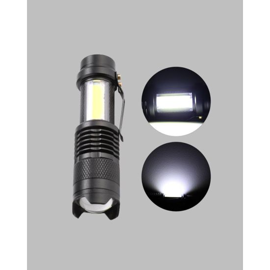 4 Modlu USB Şarjlı LED El Feneri Kamp ve Outdoor