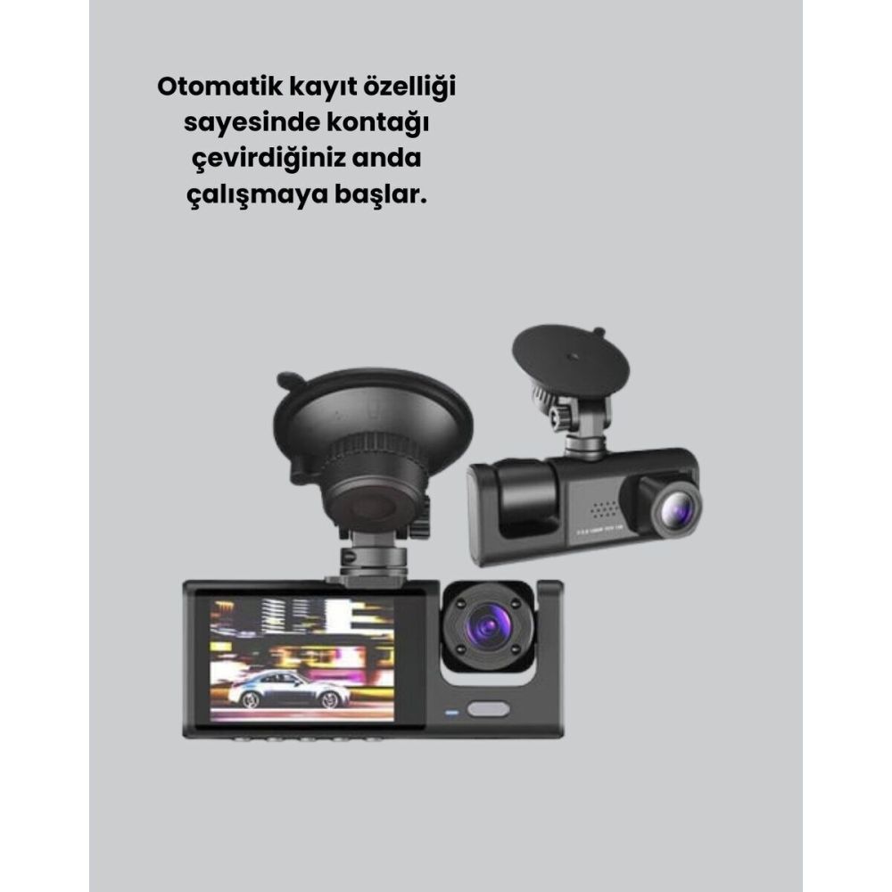 Full HD Çift Yönlü Araç Kamerası Hareket Algılama Döngüsel Kayıt