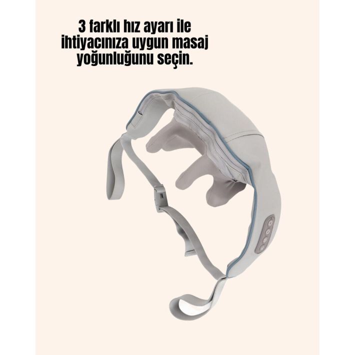 VNB-01 Titreşimli Boyun Masaj Aleti Gri Renk