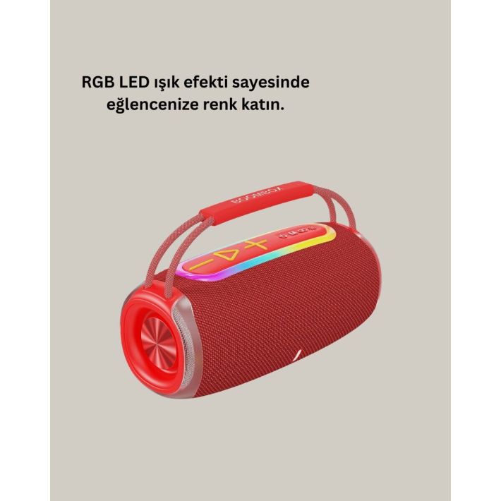 RGB LED Işıklı 20W Taşınabilir Hoparlör Bluetooth 5.3 + Type-C Şarj