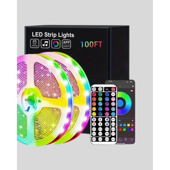 Bluetooth Kontrollü Smart Şerit Led 10M Sese Duyarlı RGB Aydınlatma