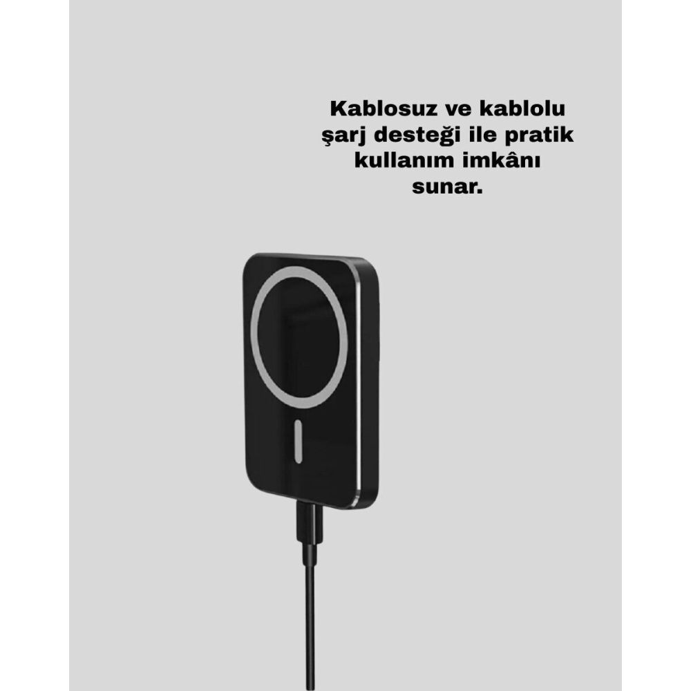 Şık Tasarımlı MagSafe Araç Telefon Tutucu Type-C Girişli