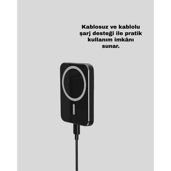 MagSafe Araç Telefon Tutucu 15W Hızlı Şarj Type-C Girişli