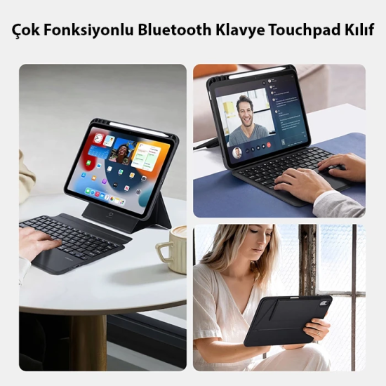 Dux Ducis iPad 10(2022) DK Series Kablosuz Bluetooth Klavye Touchpad K
