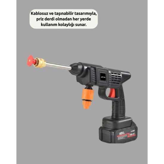 Çok Fonksiyonlu Şarjlı Basınçlı Yıkama Tabancası Ev Araç Bahçe