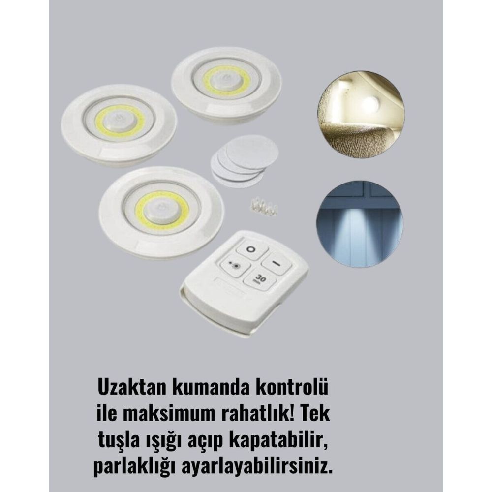 Kablosuz Pilli Işıldak Masa Lambası Mutfak Tezgah Altı Banyo Dolabı Do