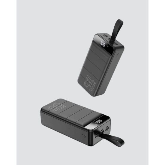Tüm Cihazlarla Uyumlu 50.000 mAh Powerbank – Yüksek Kapasiteli LED Gös