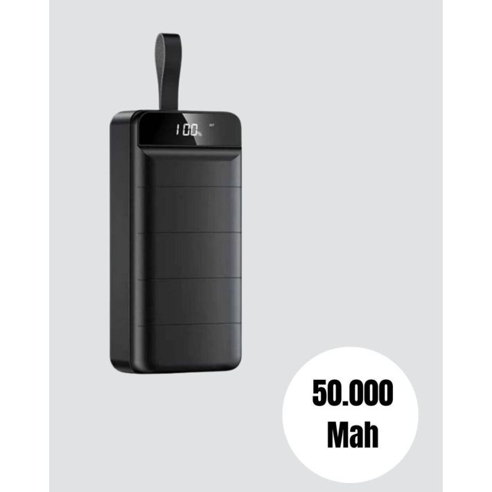 50.000 mAh Kapasiteli Powerbank – Hızlı Şarj Destekli 4 USB Portlu LED