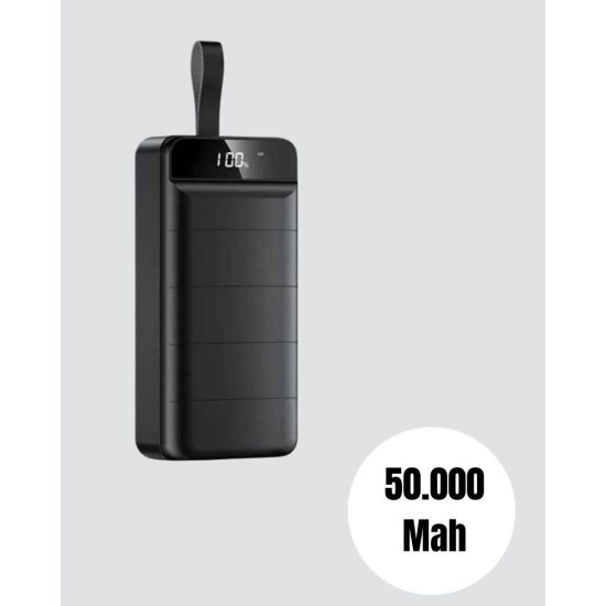 Yüksek Kapasiteli 50.000 mAh Powerbank – Type-C Lightning ve Micro USB