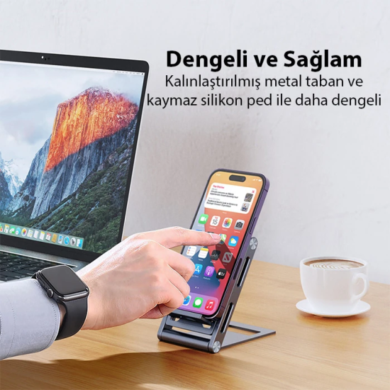 Dux Ducis Z-Shape Alüminyum Alaşımlı Katlanır Telefon Standı
