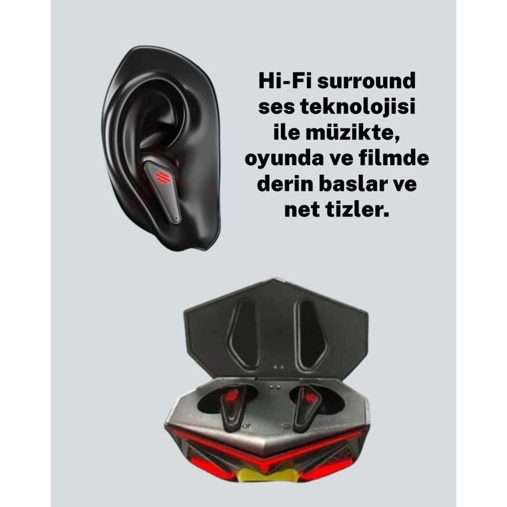 Kablosuz Gaming Kulaklık Gürültü Önleyici Mikrofonlu