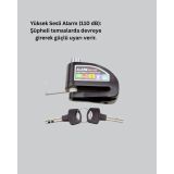 Suya Dayanıklı 110dB Alarmlı Çelik Disk Kilidi