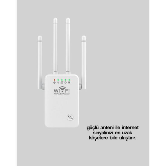 WPS Destekli 2.4GHz + 5GHz WiFi Sinyal Güçlendirici