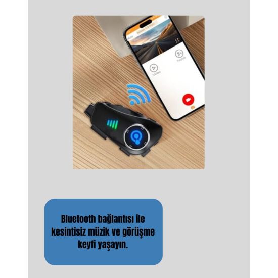 Q28 Kameralı Motosiklet Kask Kulaklık Bluetooth 5.3 Su Geçirmez 1080P 