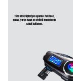 LCD Ekranlı Bluetooth Kask Kulaklığı FM Radyo ve SD Kart Girişli