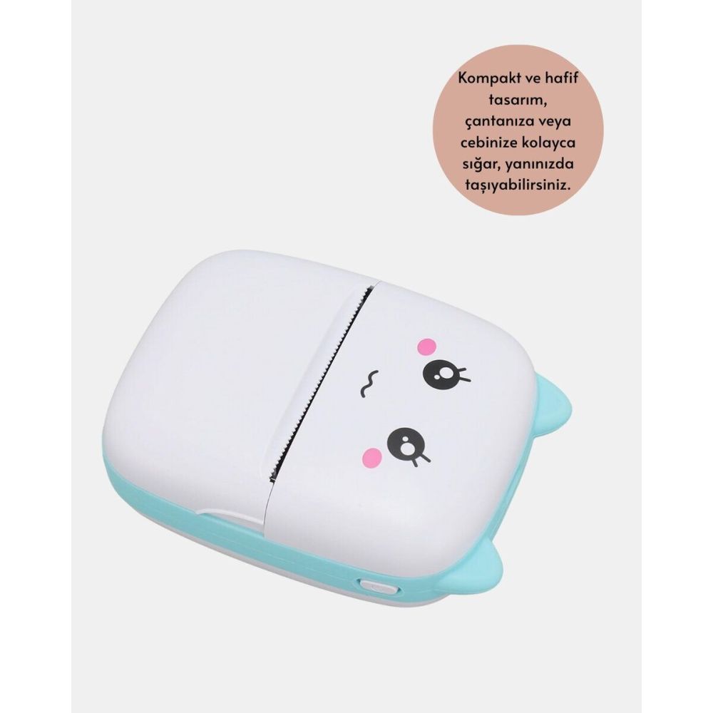 Mini Bluetooth Termal Yazıcı 1200mAh Şarjlı Taşınabilir