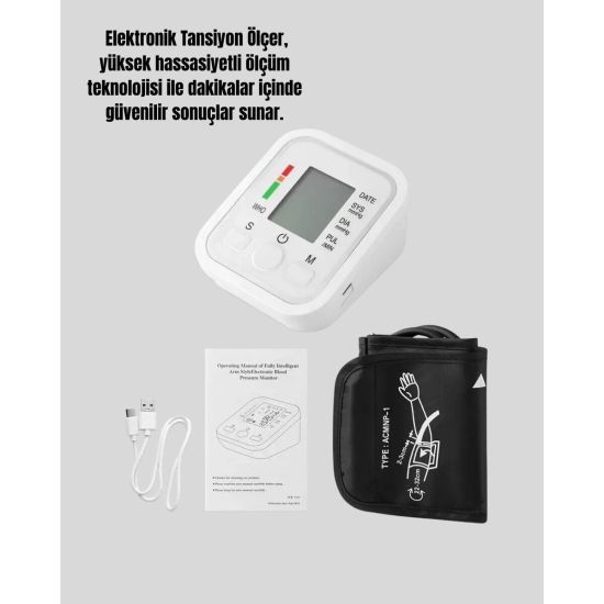 Elektronik Tansiyon Ölçer LCD Dijital Ekranlı