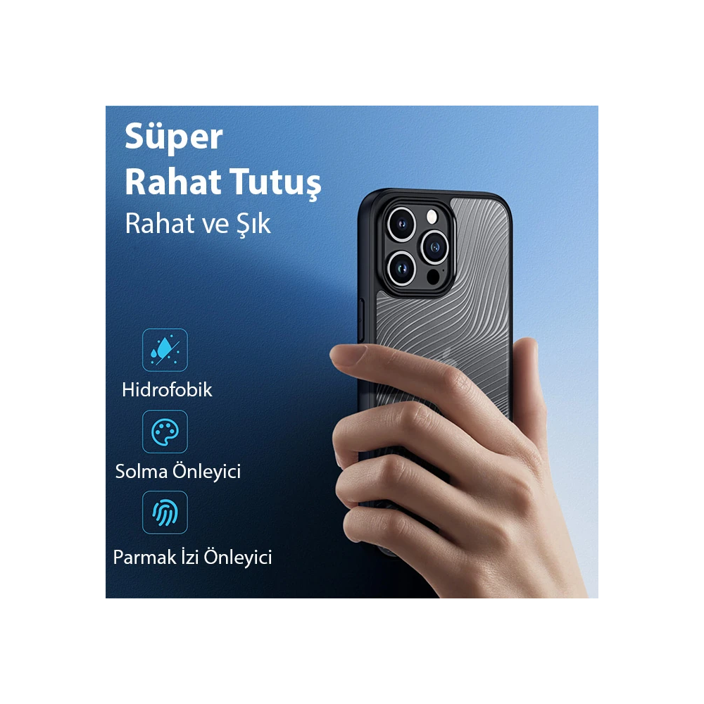 Dux Ducis iPhone 15 Pro Max Aimo Series Premium Buzlu Sert PC-TPU Kılı