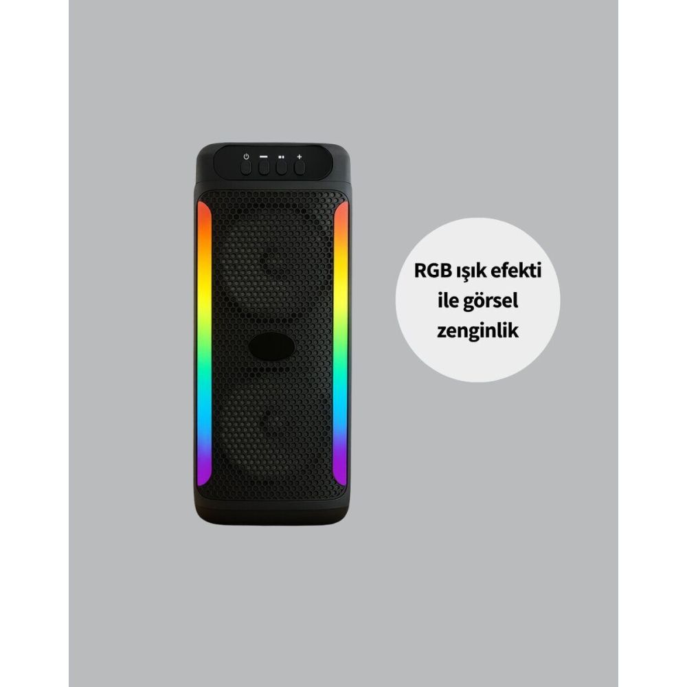 Ev ve Dış Mekan Kullanımına Uygun RGB Işıklı Hoparlör