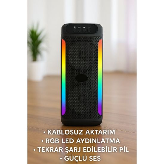 Ev ve Dış Mekan Kullanımına Uygun RGB Işıklı Hoparlör