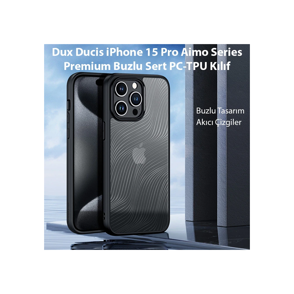 Dux Ducis iPhone 15 Pro Aimo Series Premium Buzlu Sert PC-TPU Kılıf