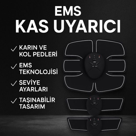 EMS Göbek ve Kol Kas Uyarıcı Cihaz 6 Modlu Elektronik Vücut Şekillendi