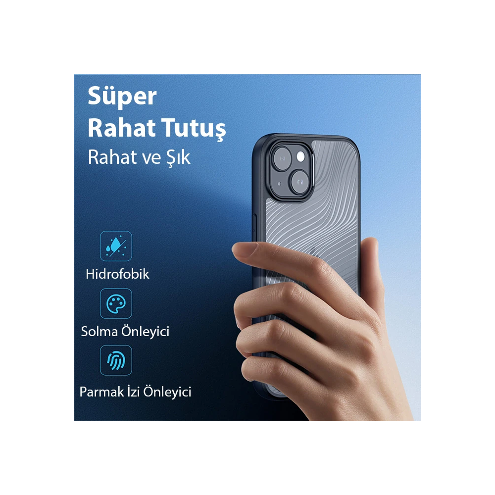 Dux Ducis iPhone 15 Plus Aimo Series Premium Buzlu Sert PC-TPU Kılıf