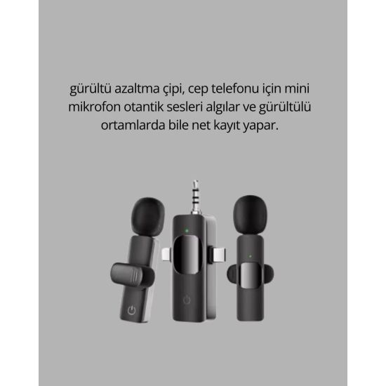 Küçük Boyutlu Mikrofon - 8 Saat Kullanım