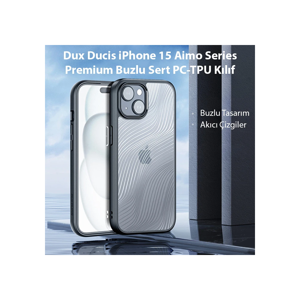 Dux Ducis iPhone 15 Aimo Series Premium Buzlu Sert PC-TPU Kılıf