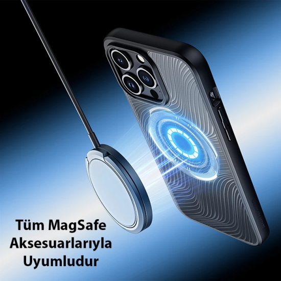 Dux Ducis iPhone 15 Pro Max Aimo Series MagSafe Premium Buzlu Sert PC-