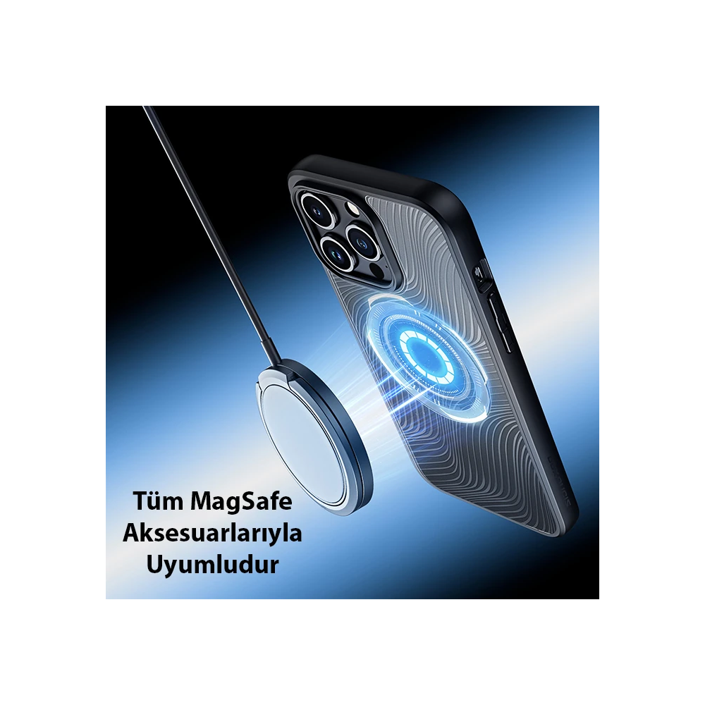 Dux Ducis iPhone 15 Pro Max Aimo Series MagSafe Premium Buzlu Sert PC-