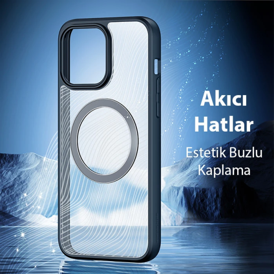 Dux Ducis iPhone 15 Pro Max Aimo Series MagSafe Premium Buzlu Sert PC-