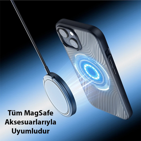 Dux Ducis iPhone 15 Plus Aimo Series MagSafe Premium Buzlu Sert PC-TPU