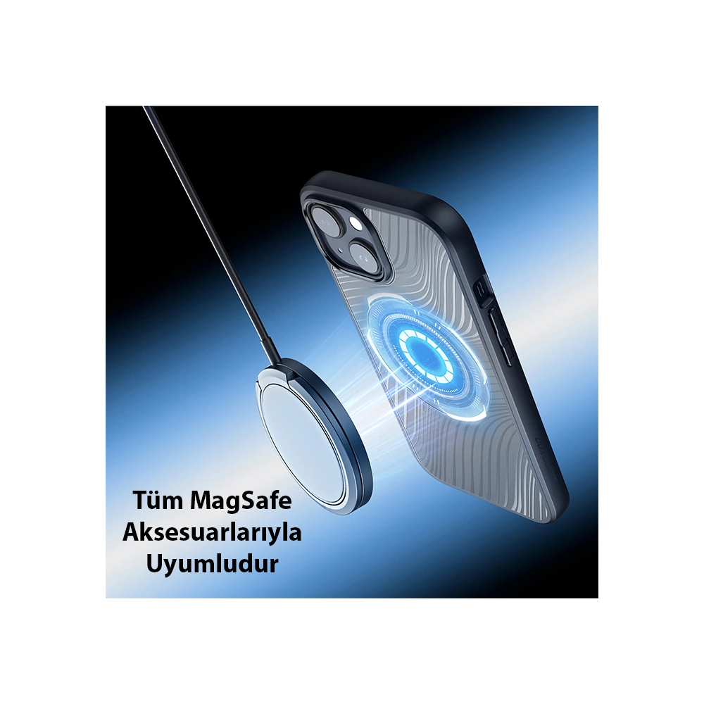 Dux Ducis iPhone 15 Plus Aimo Series MagSafe Premium Buzlu Sert PC-TPU